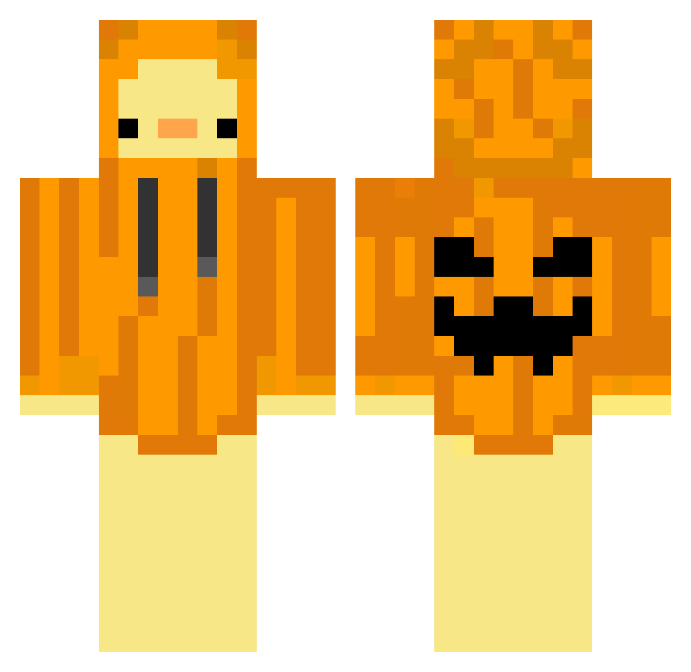 PossiblyDucki Minecraft skin, front and back view