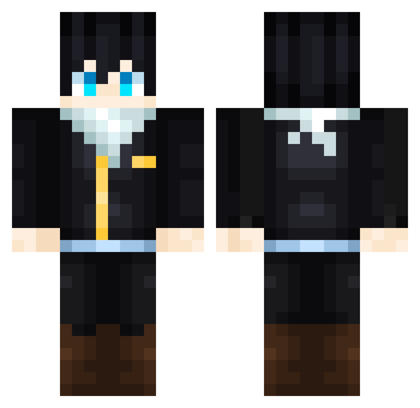 Laowau Minecraft skin, front and back view