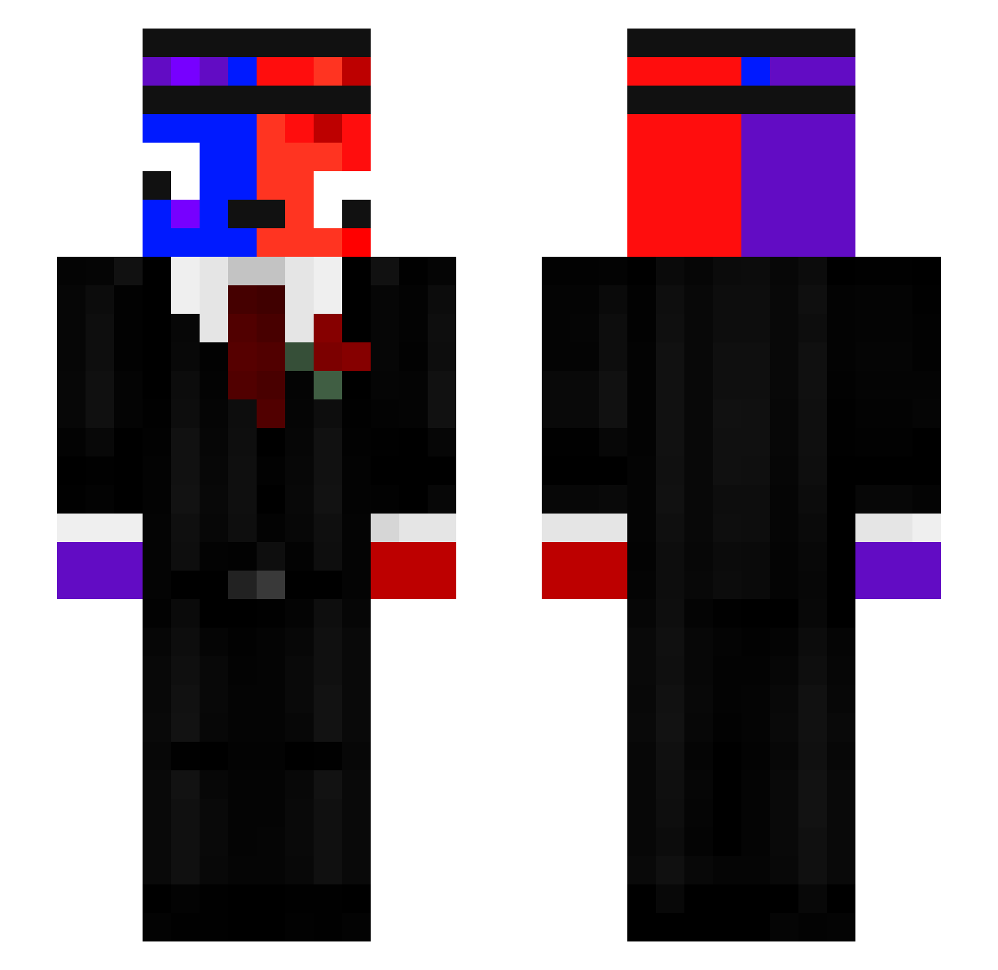 Allgamer0210 Minecraft skin, front and back view