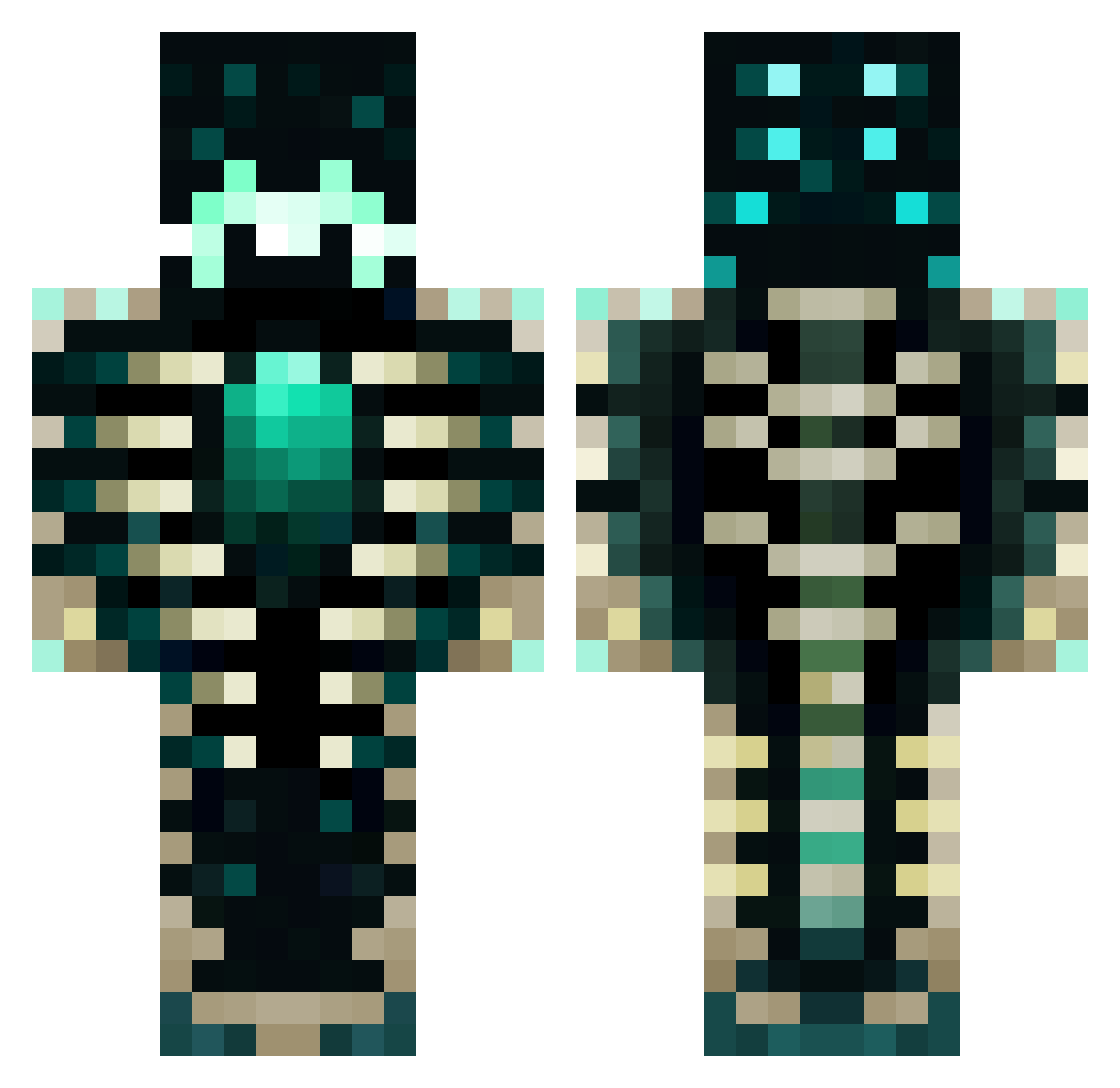 LudSau Minecraft skin, front and back view