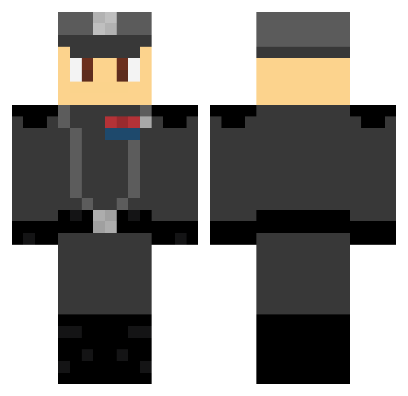 Tambor Minecraft skin, front and back view