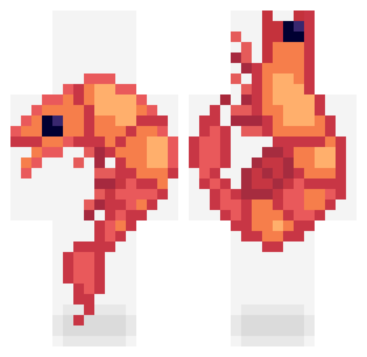 SkrimpyMC Minecraft skin, front and back view