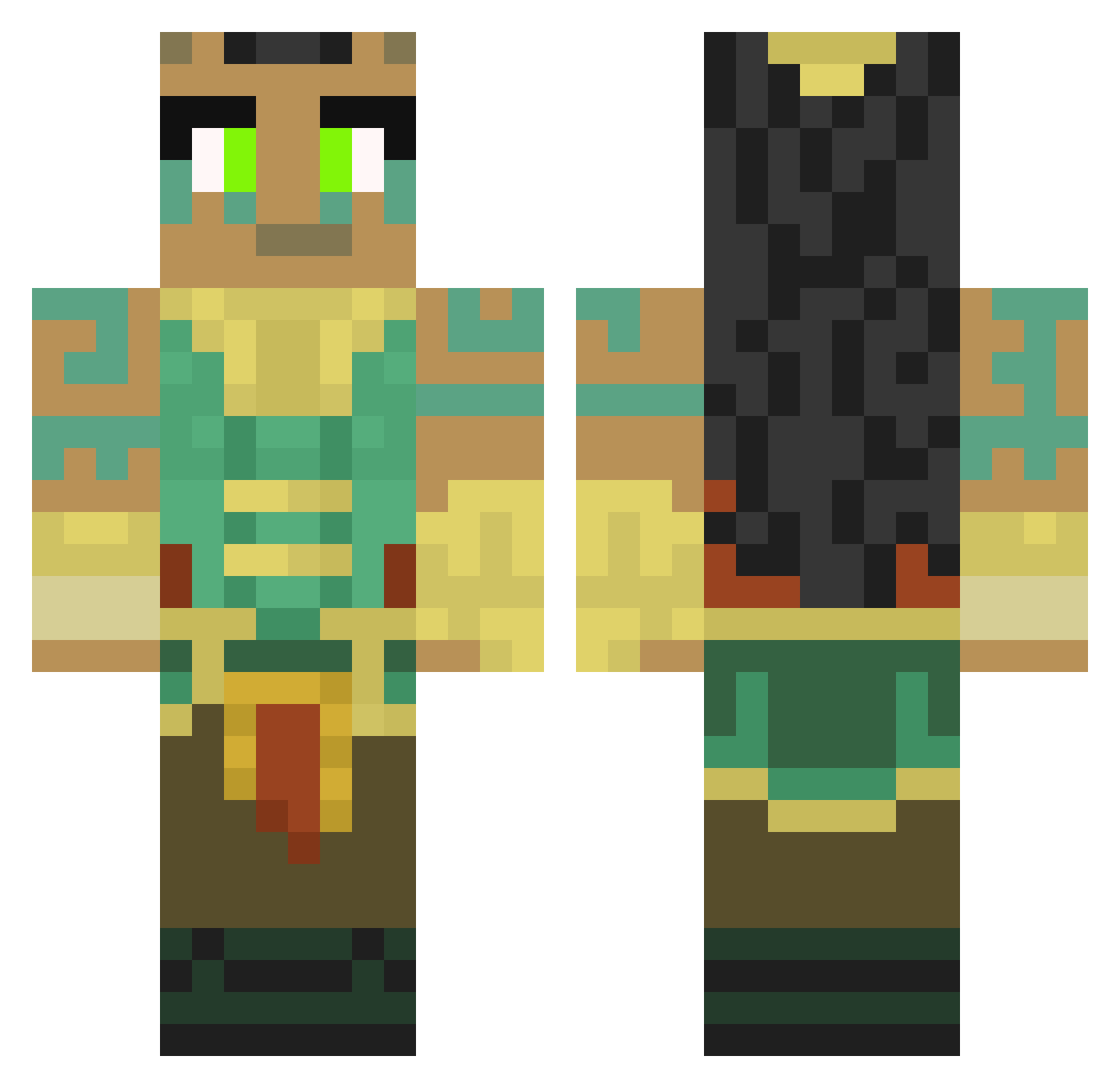 Djeraim Minecraft skin, front and back view