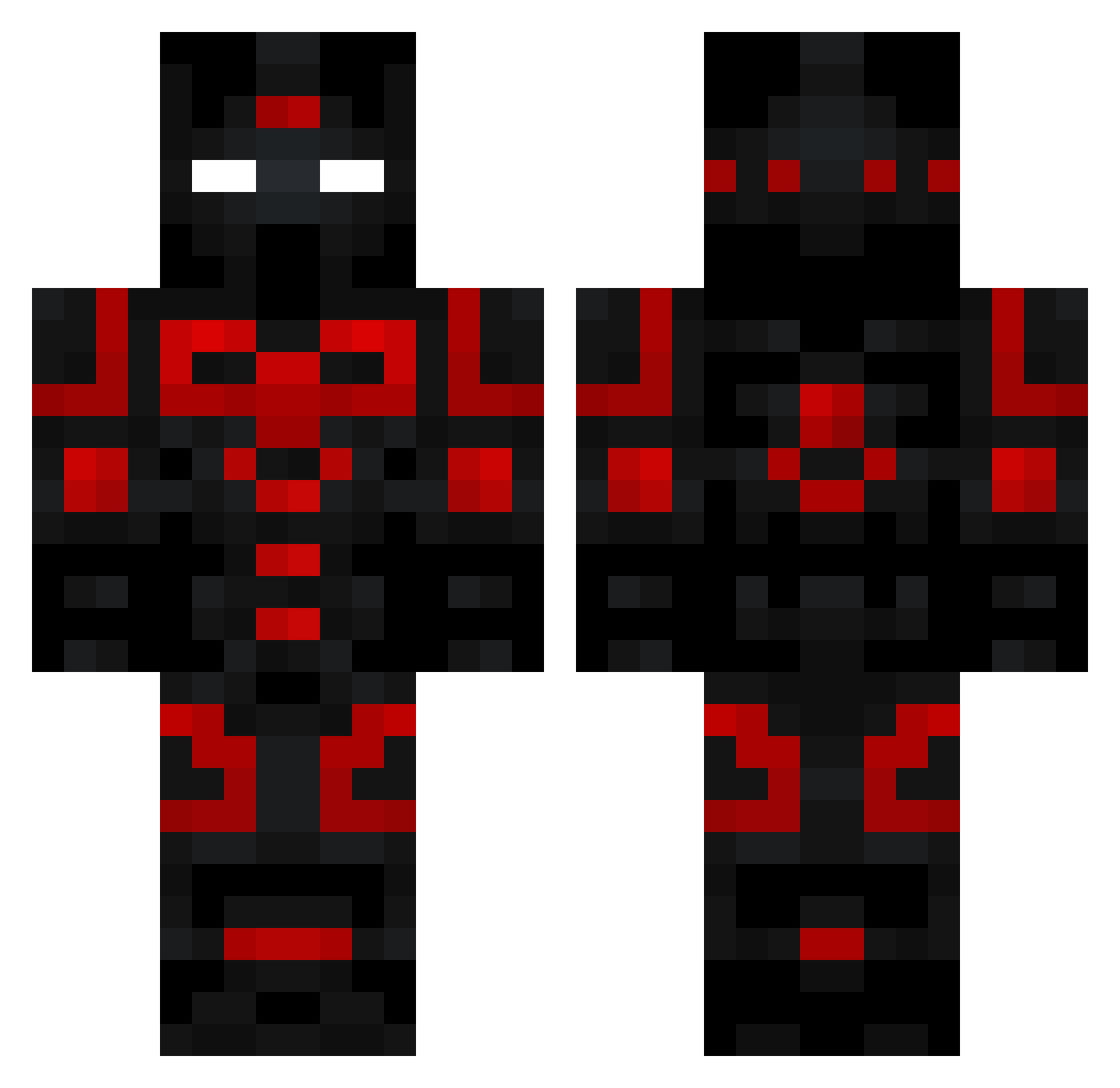 The_Draconic Minecraft skin, front and back view
