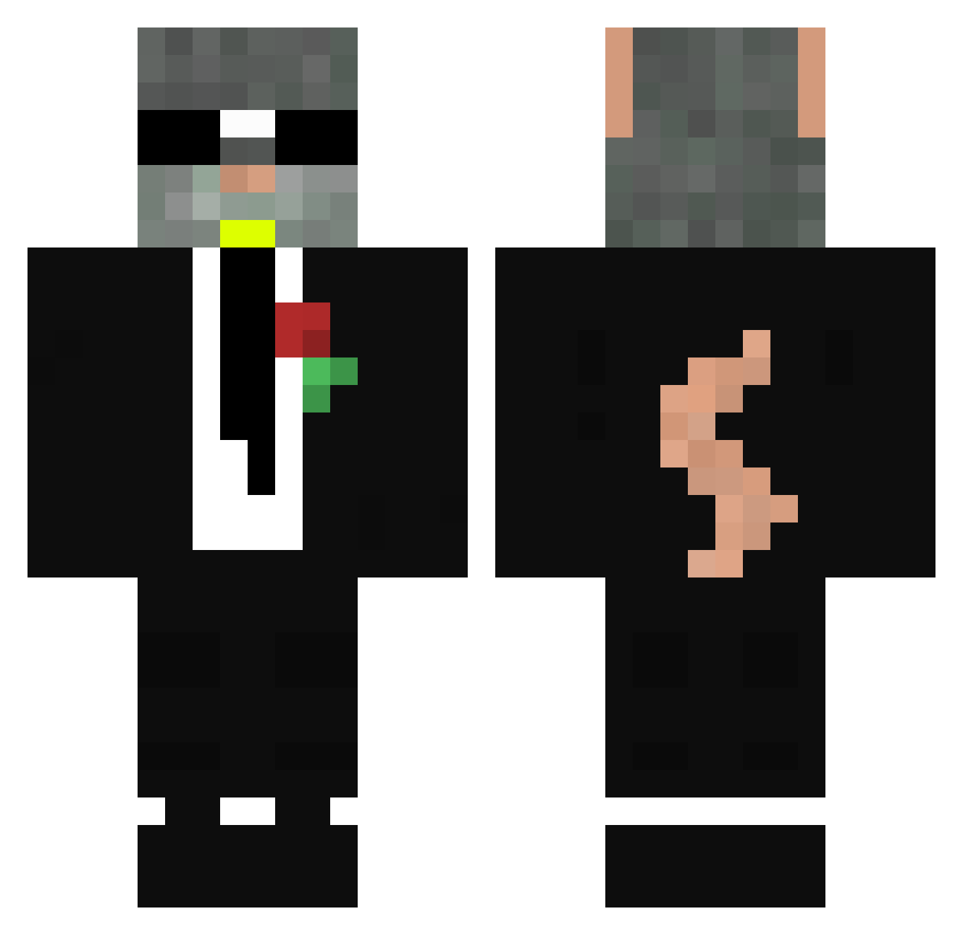 Schrotke_Gou Minecraft skin, front and back view