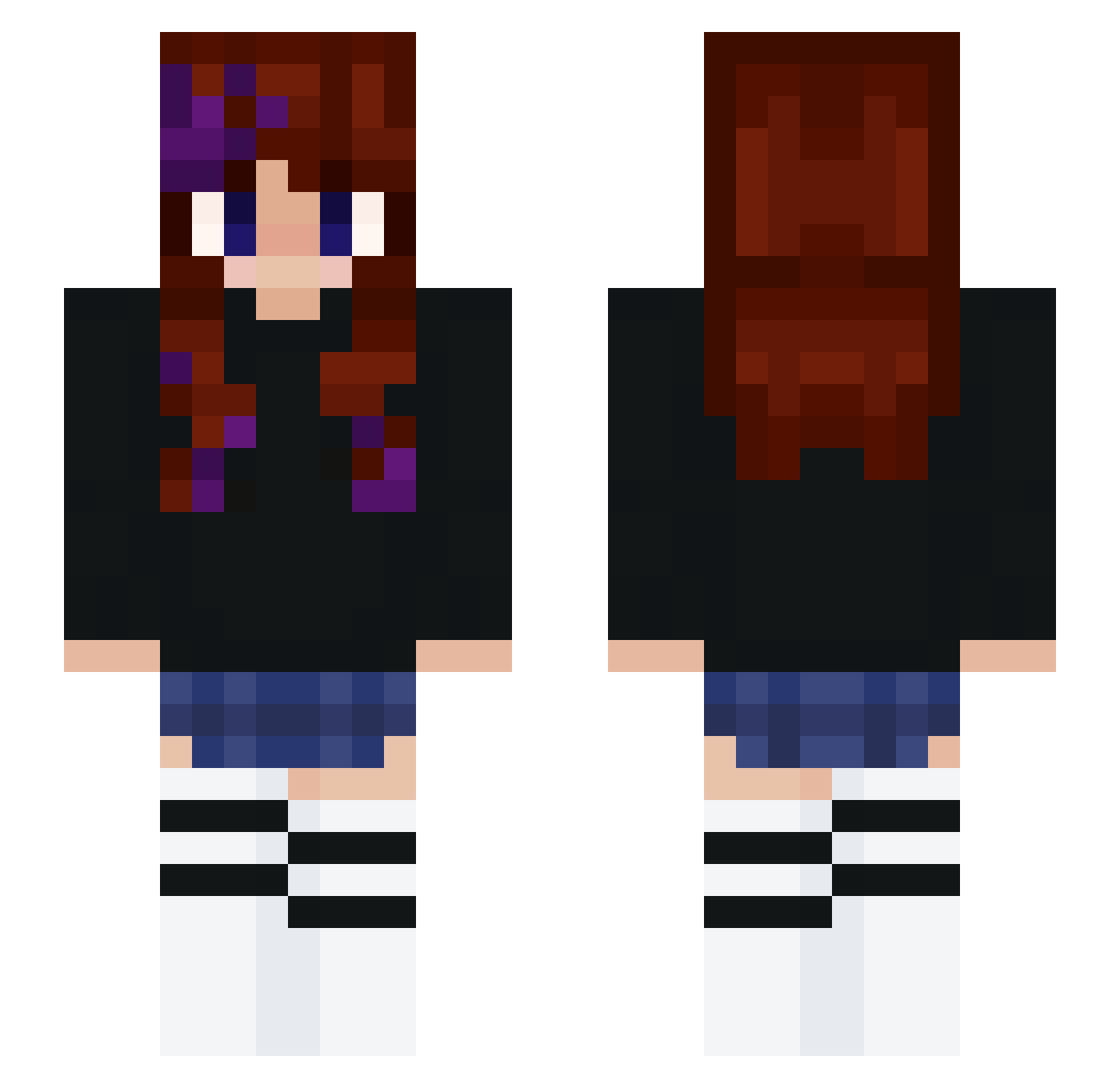 AquiKat Minecraft skin, front and back view