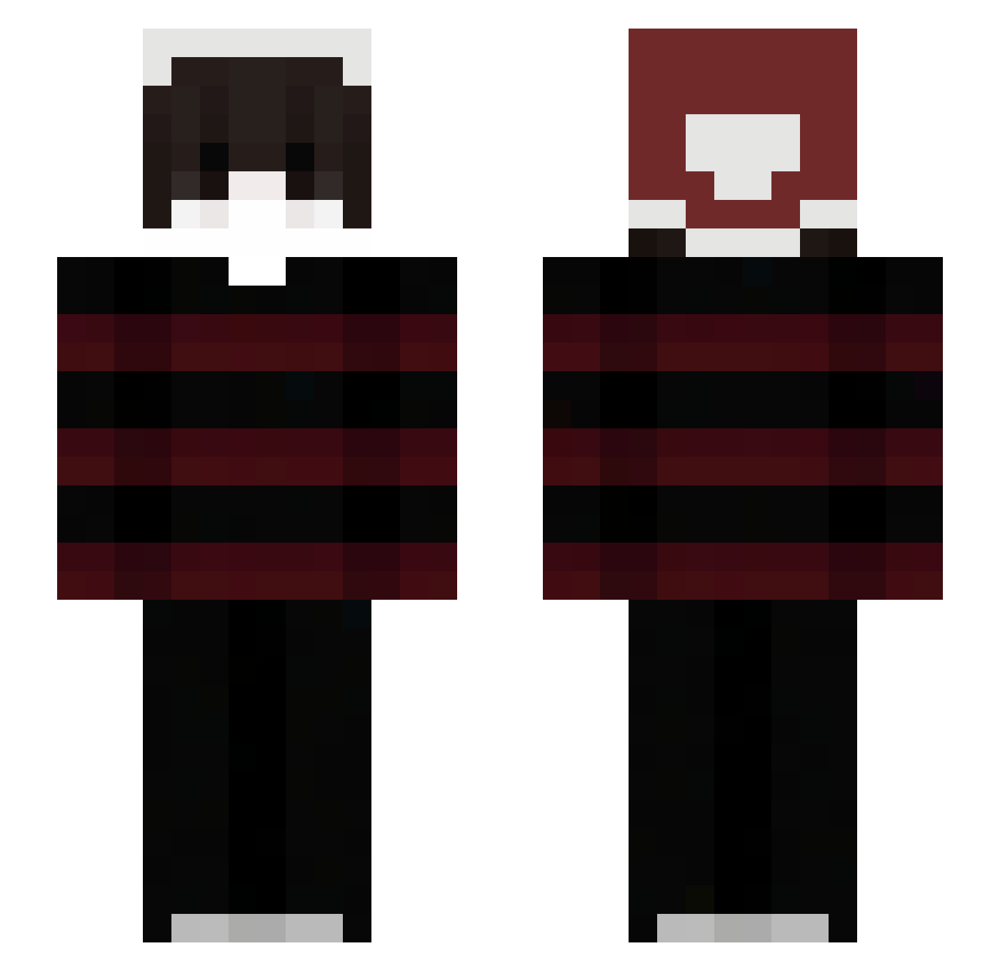 BrekiiBr Minecraft skin, front and back view