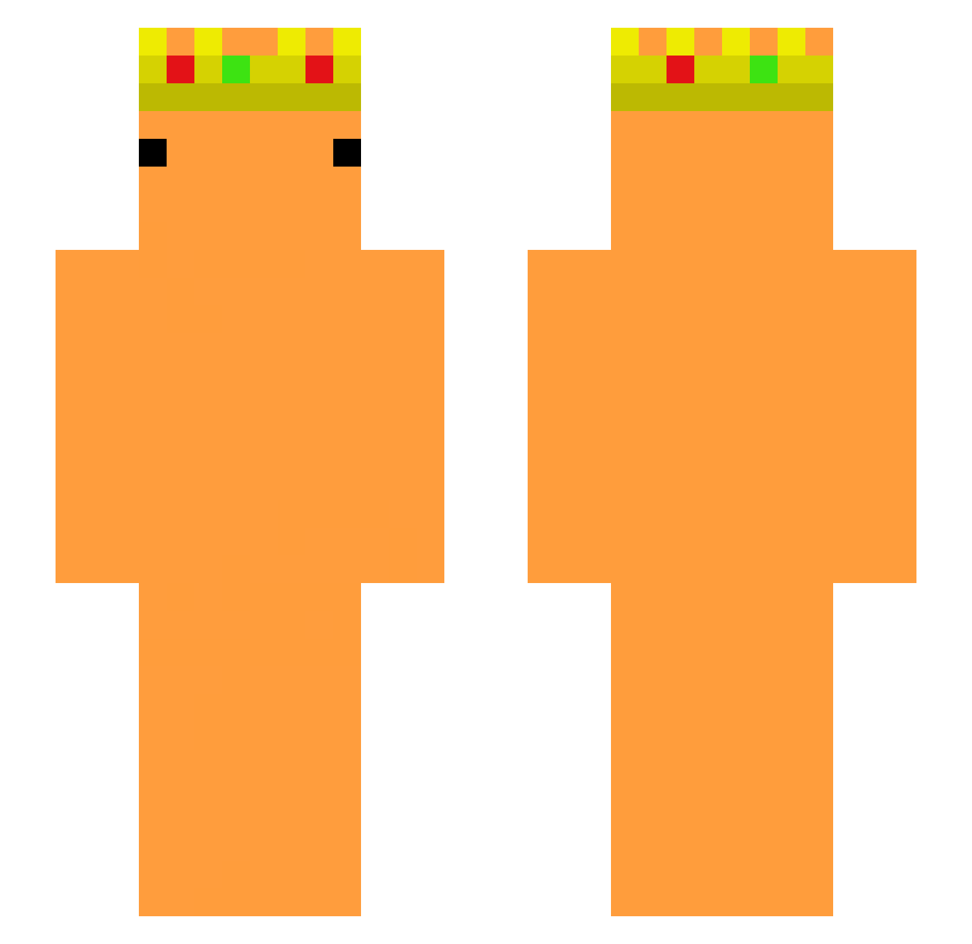 C1wy Minecraft skin, front and back view