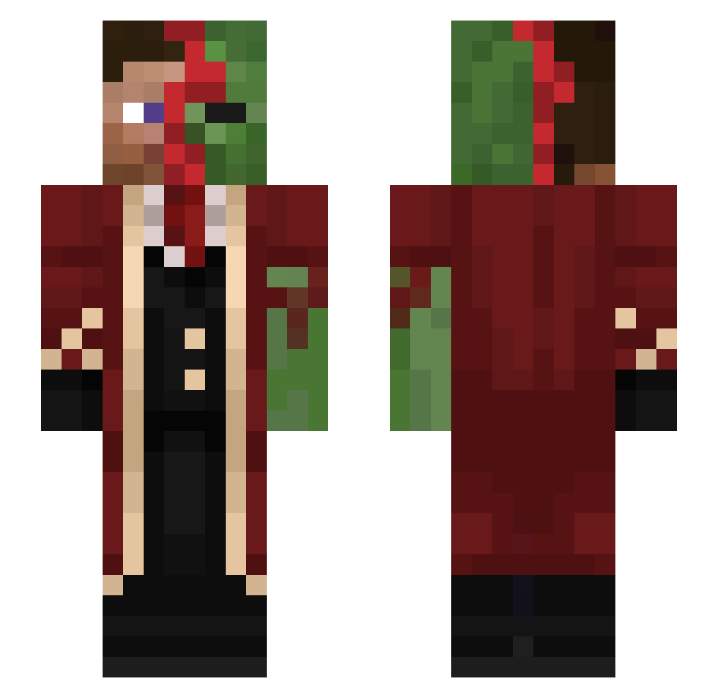 ImToTiredForThis Minecraft skin, front and back view