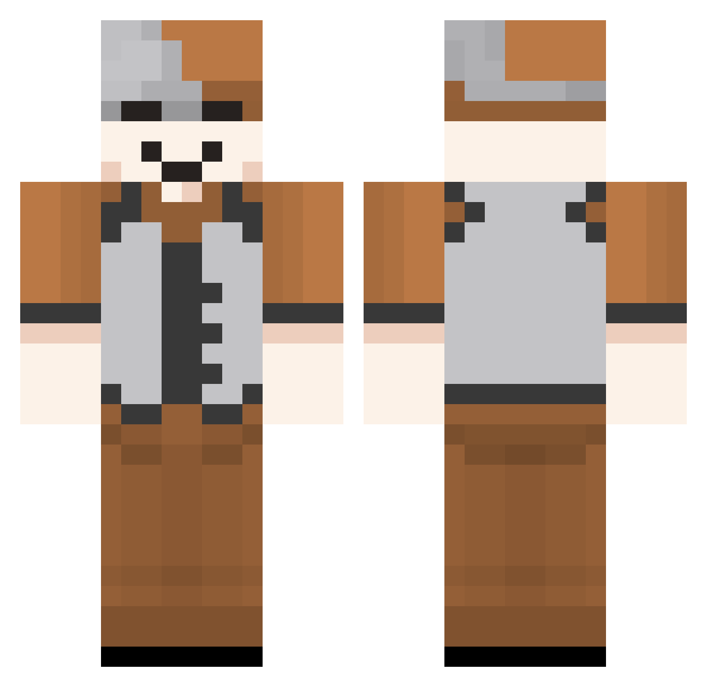 NoqWith Minecraft skin, front and back view
