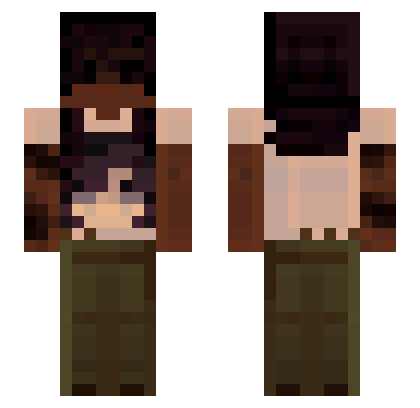 aresdotmp3 Minecraft skin, front and back view