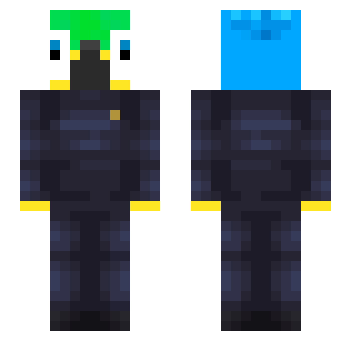 nothudsonfv Minecraft skin, front and back view