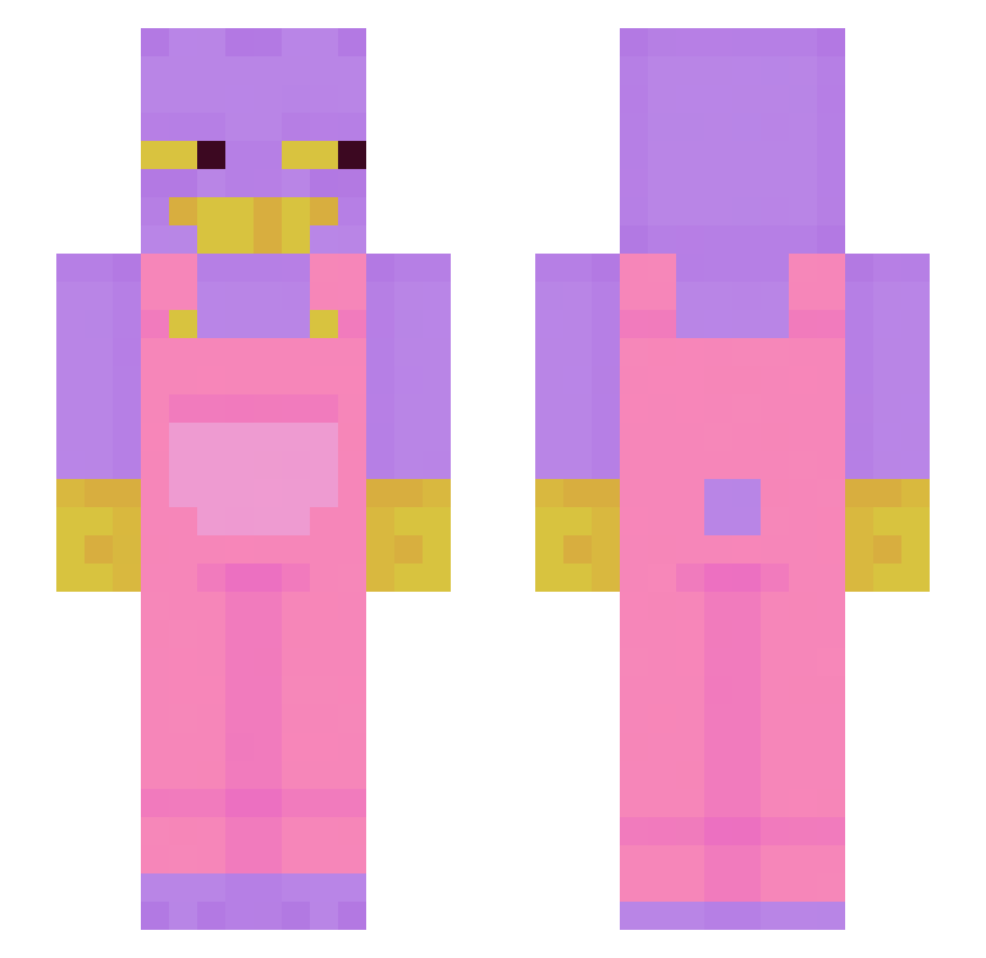 ManImHigh Minecraft skin, front and back view
