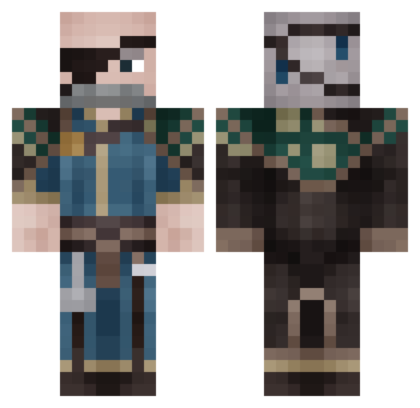 1barusu Minecraft skin, front and back view