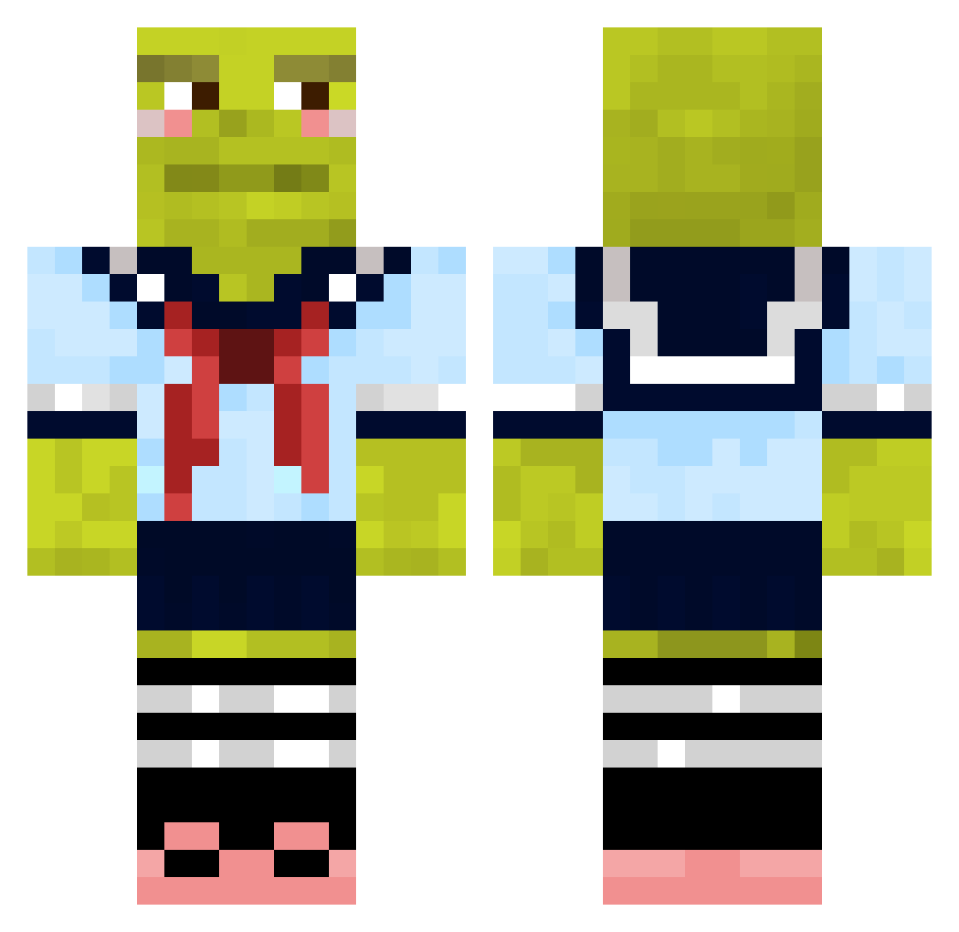 AlexTheLegend Minecraft skin, front and back view