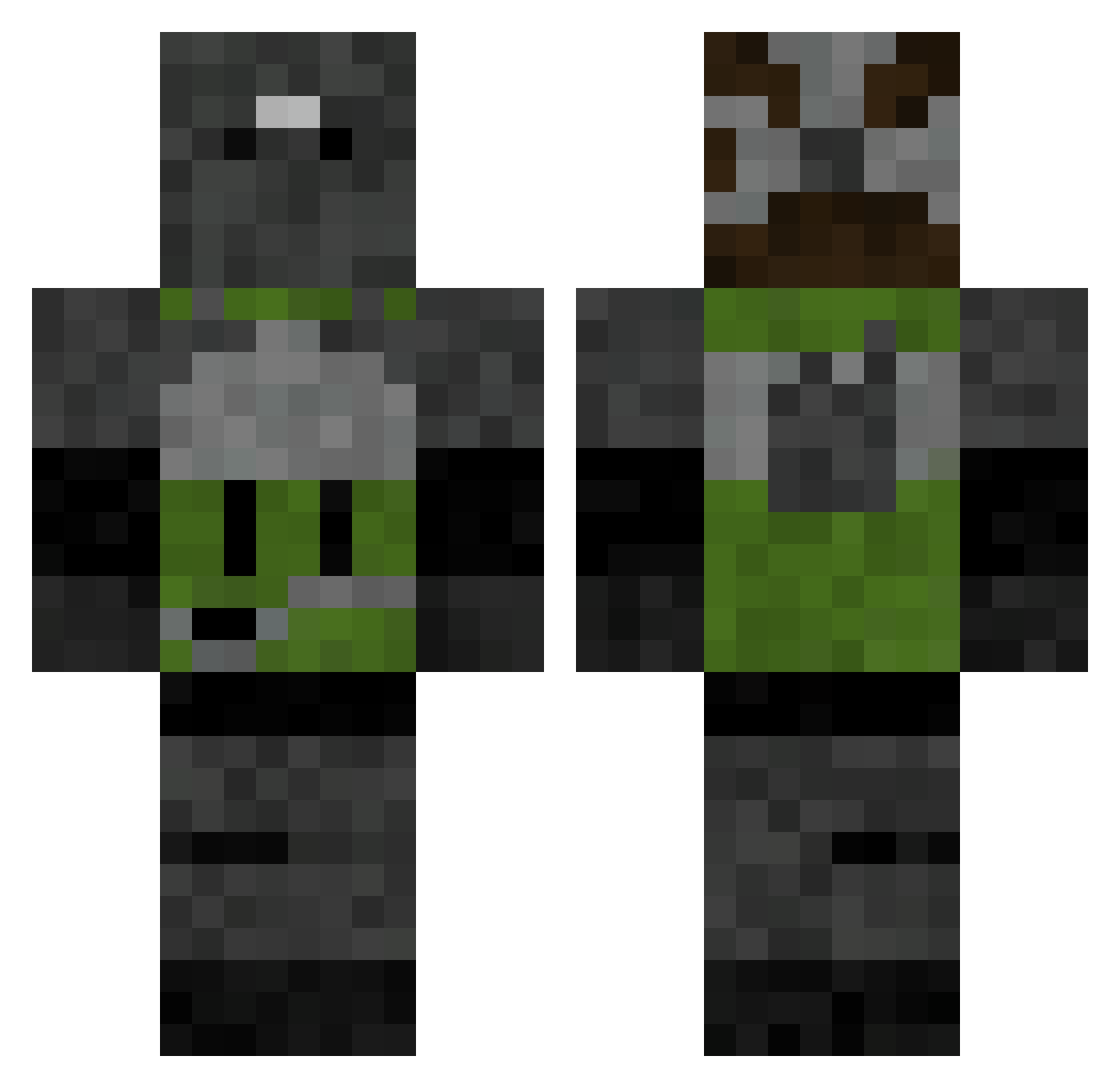 LimesLemons Minecraft skin, front and back view
