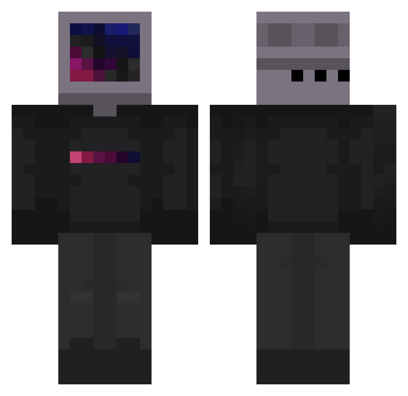 Cyka2Retour Minecraft skin, front and back view