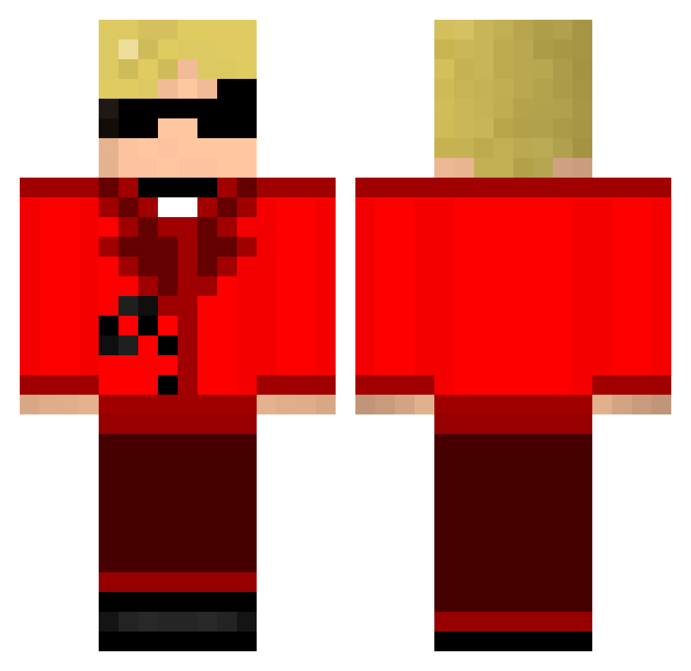 SSinCCity Minecraft skin, front and back view