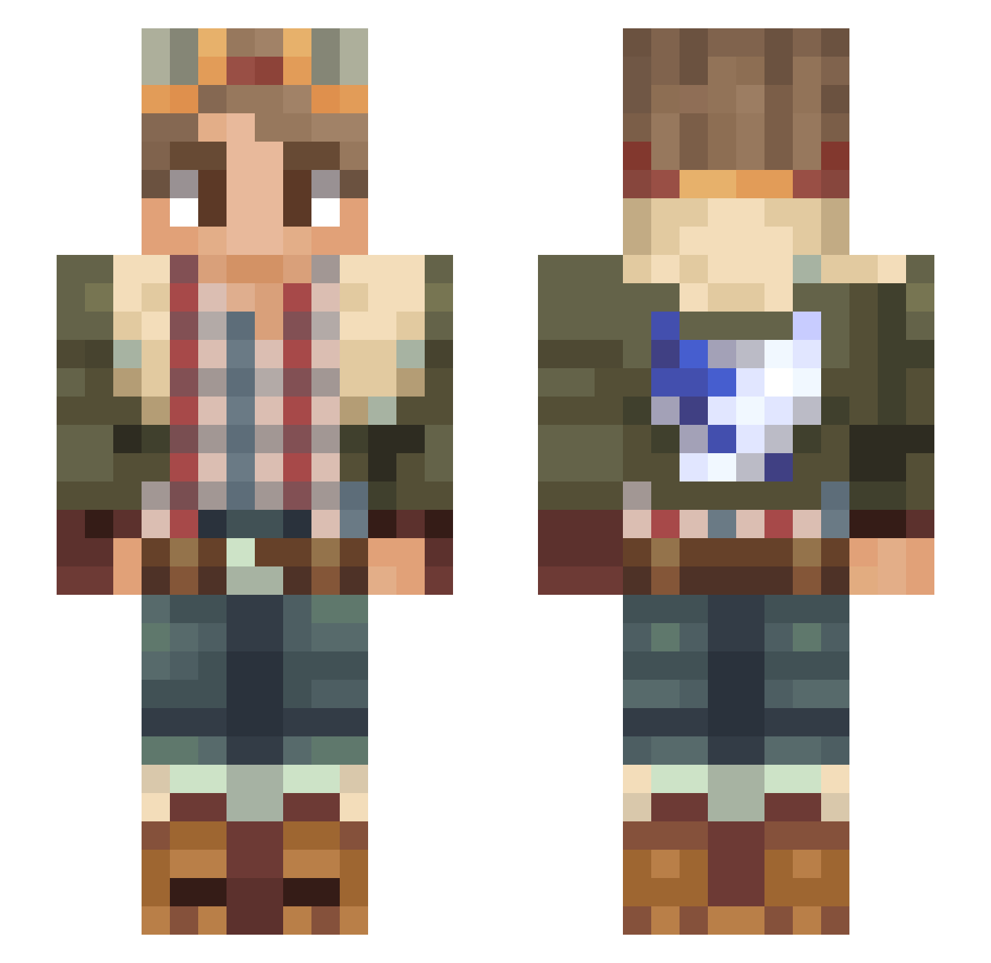 Scenith Minecraft skin, front and back view