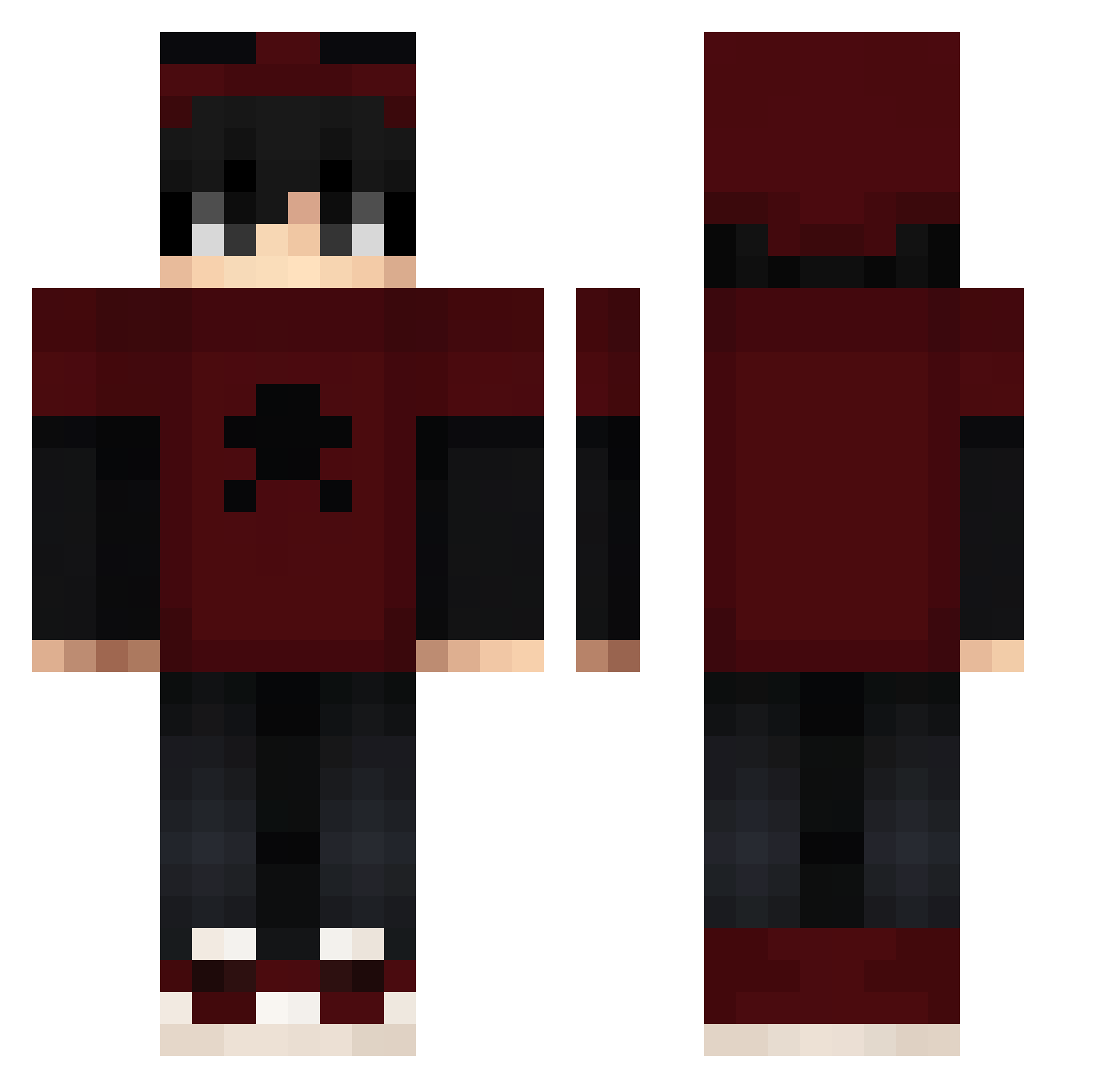xBERNLYx Minecraft skin, front and back view