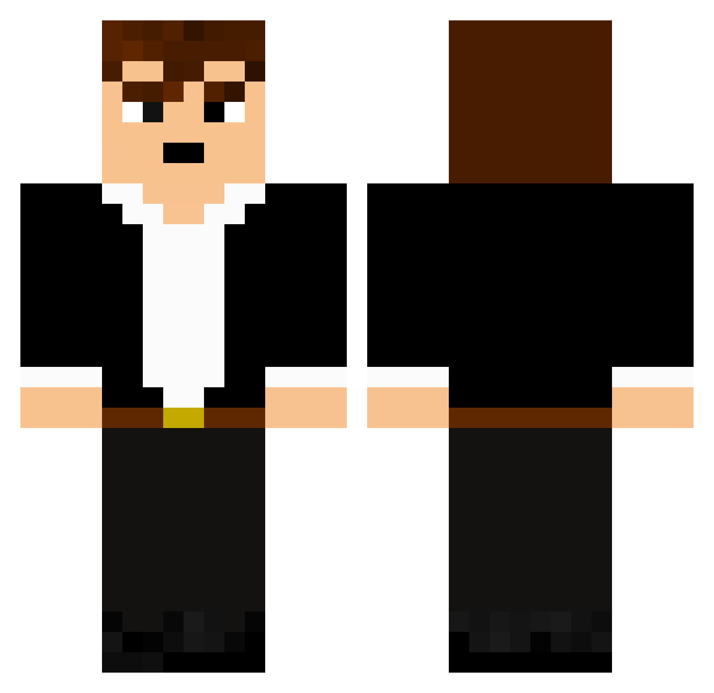 Siravas Minecraft skin, front and back view