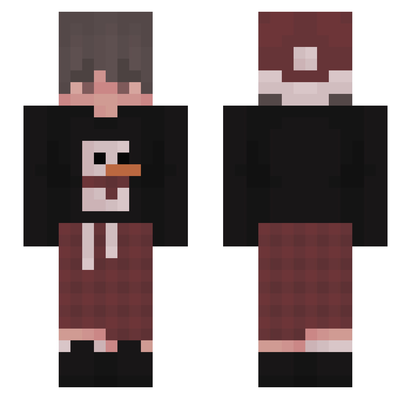 AzealiaBankss Minecraft skin, front and back view