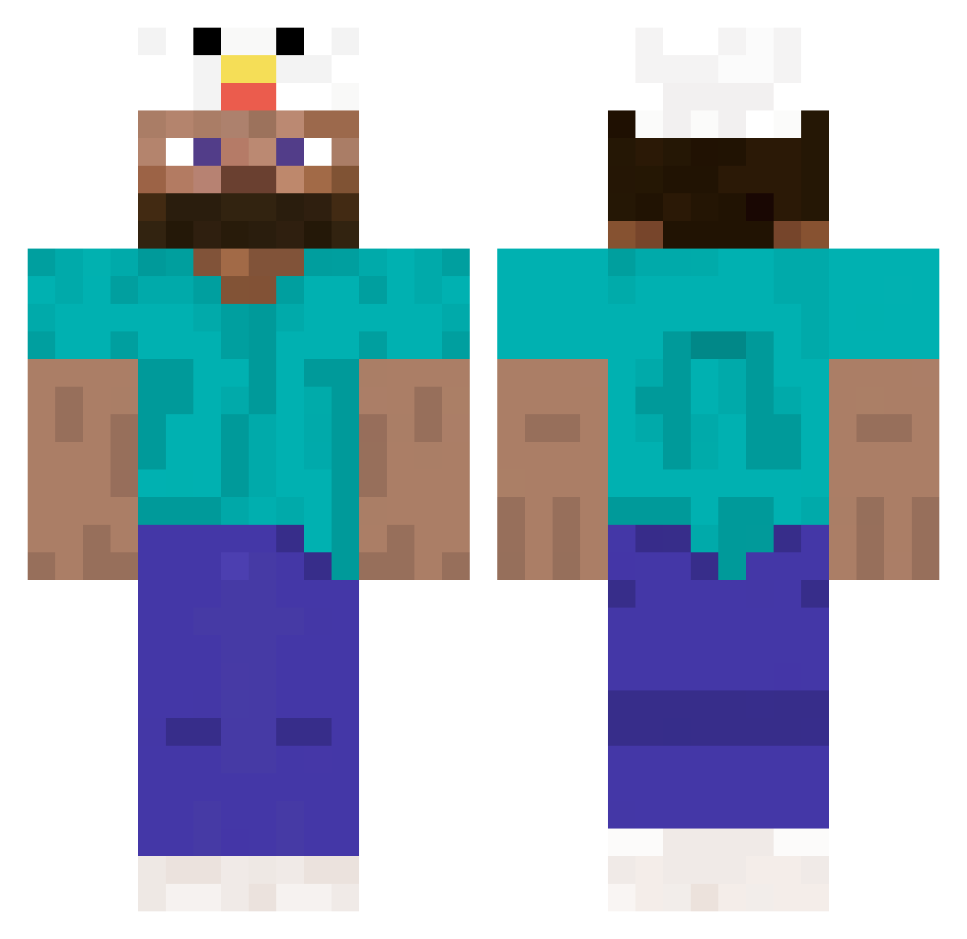 yandha Minecraft skin, front and back view