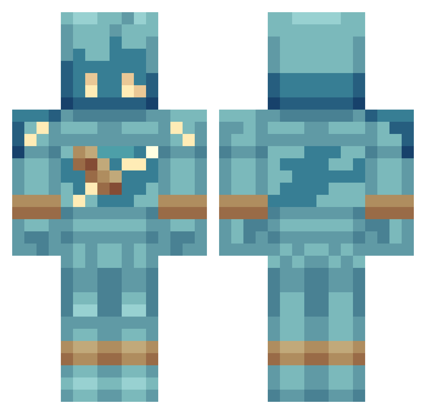 Devan Minecraft skin, front and back view