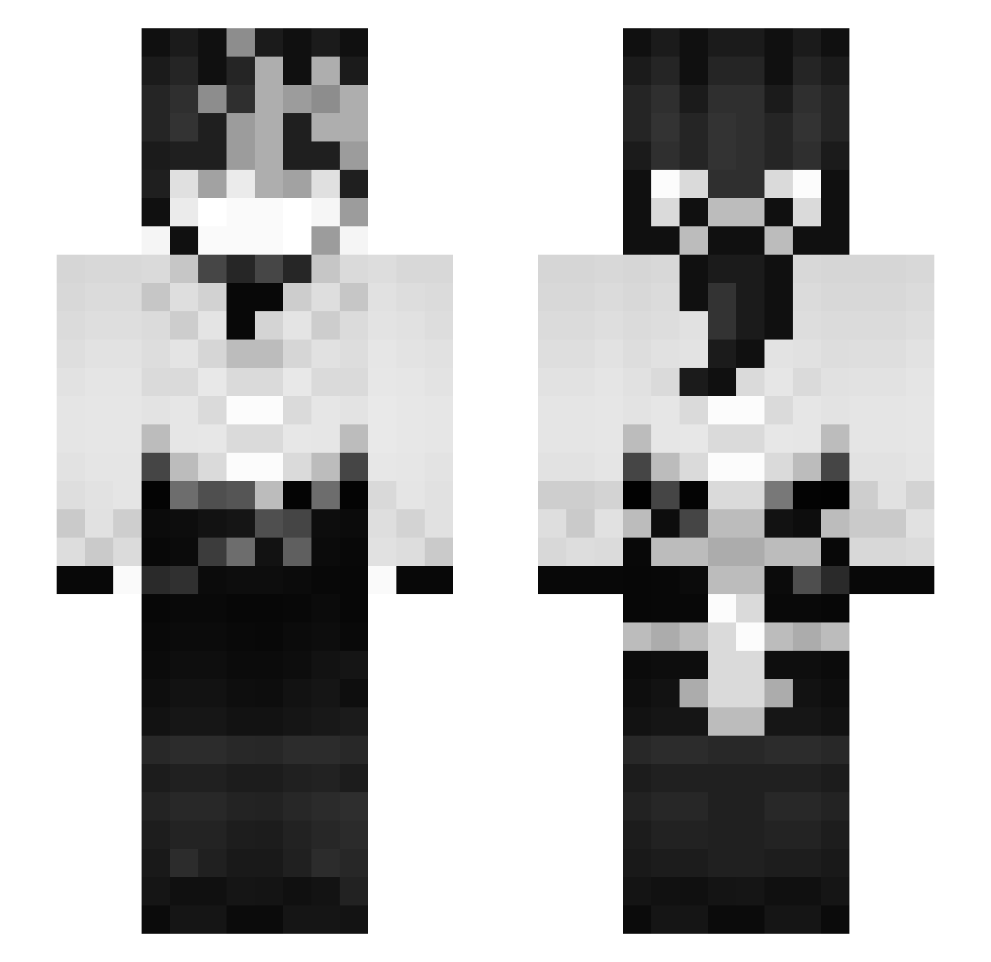TsukiTW Minecraft skin, front and back view