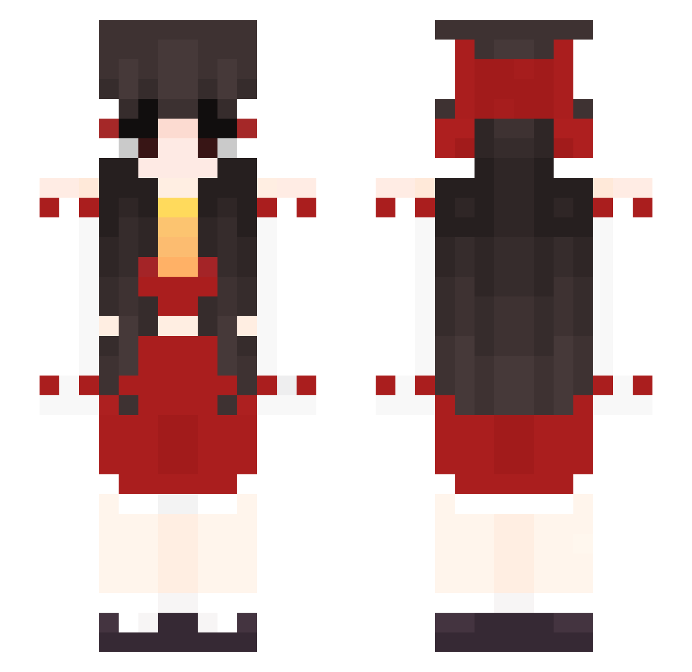 ImSpicyNoodle Minecraft skin, front and back view