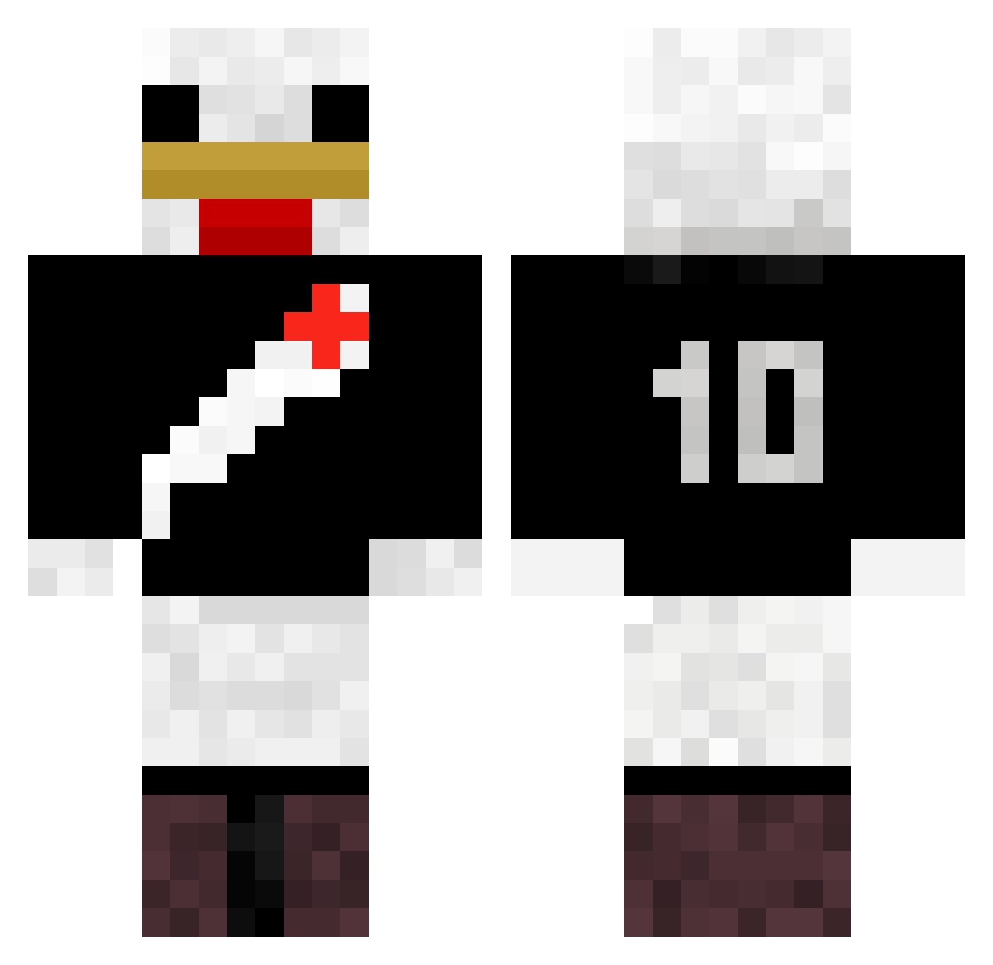 Frangoangolano Minecraft skin, front and back view