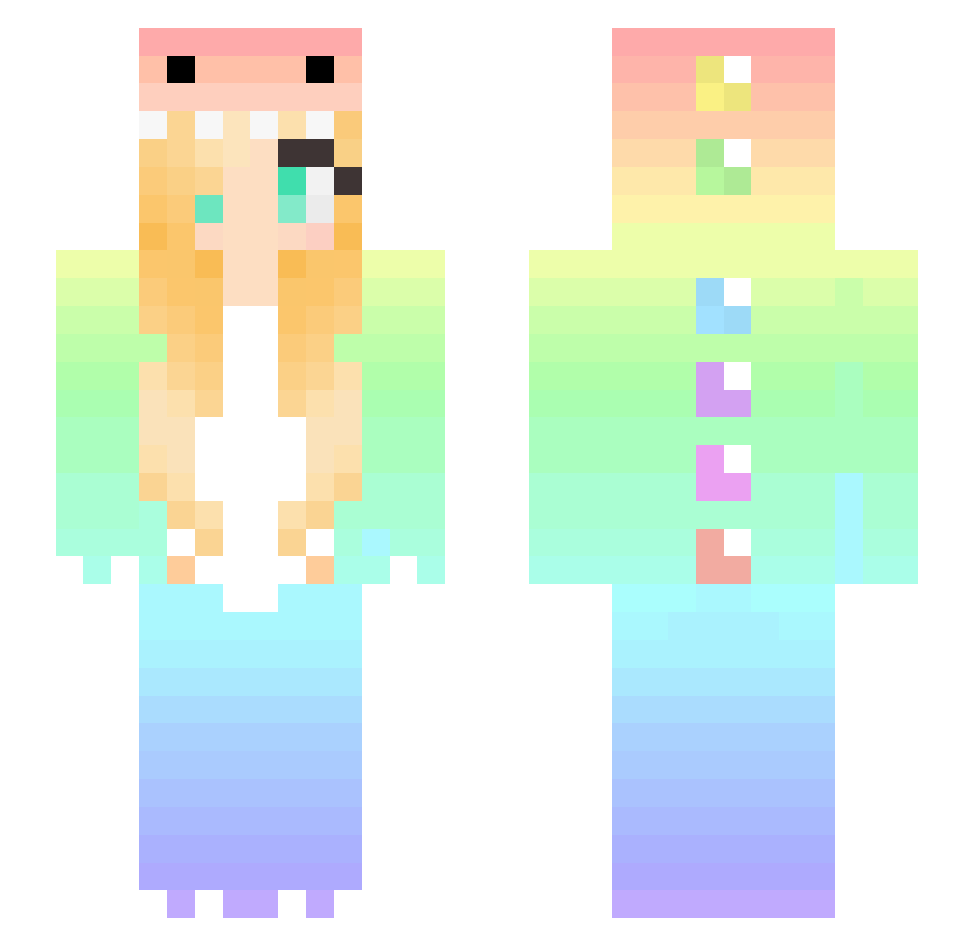 zakonigo Minecraft skin, front and back view