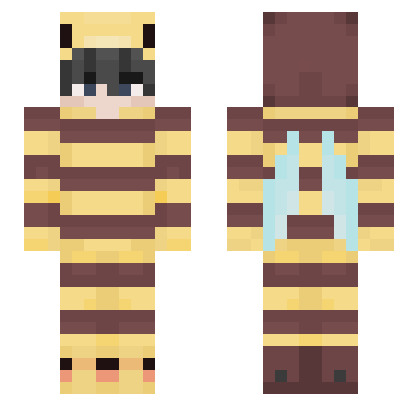 13hz Minecraft skin, front and back view