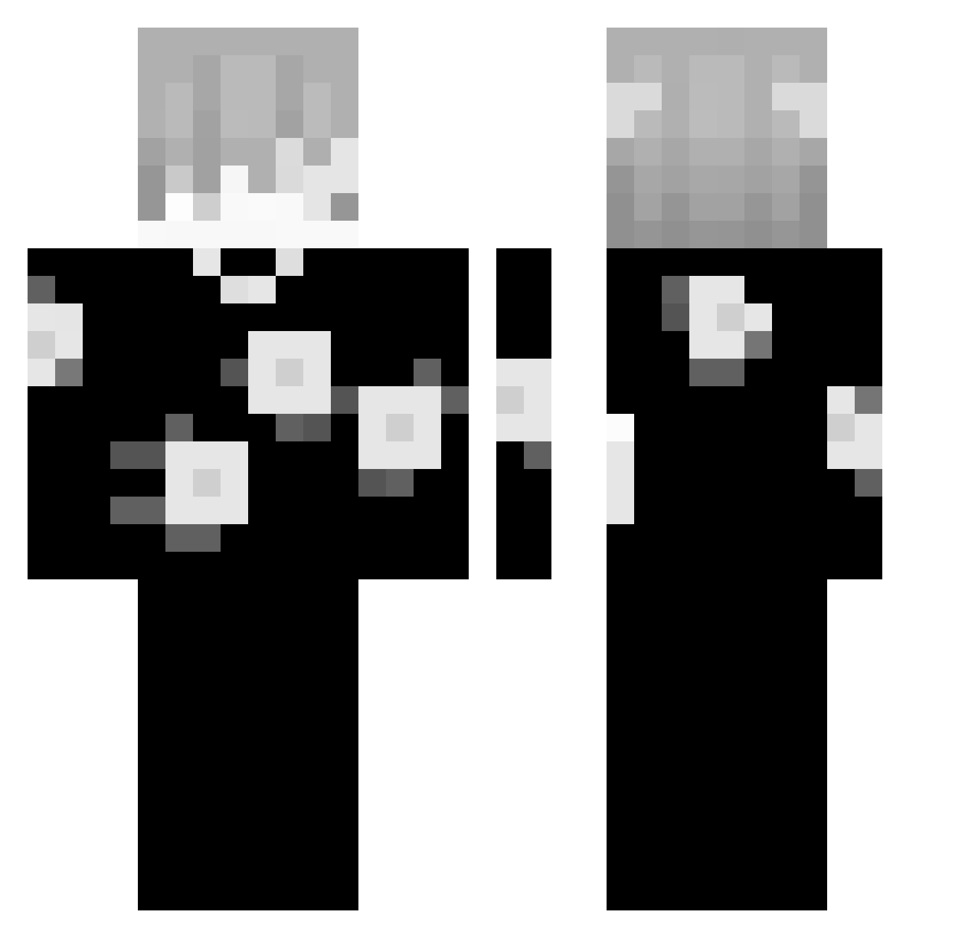 vryxc Minecraft skin, front and back view