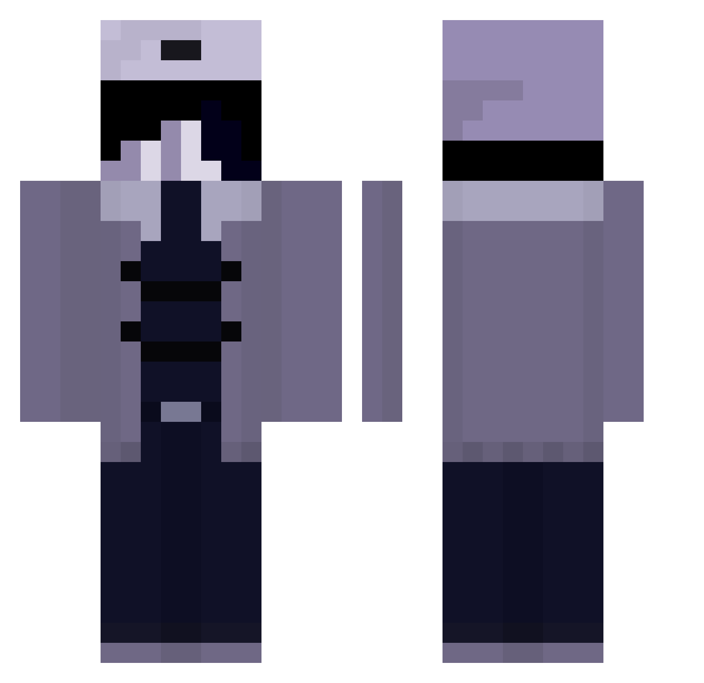 Alternatorr Minecraft skin, front and back view