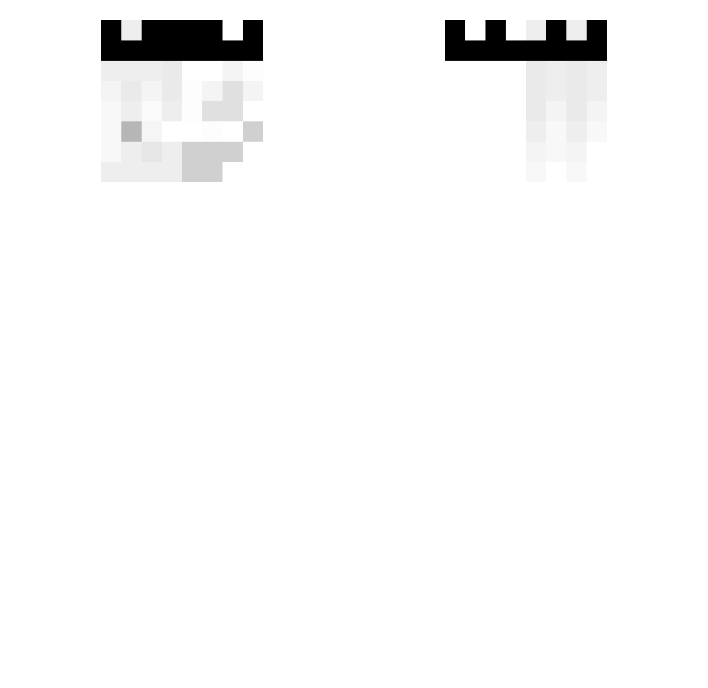 fluxoBW Minecraft skin, front and back view