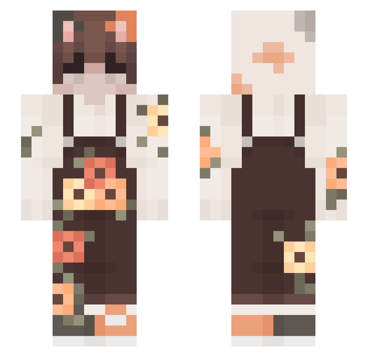 LuhUwUh Minecraft skin, front and back view