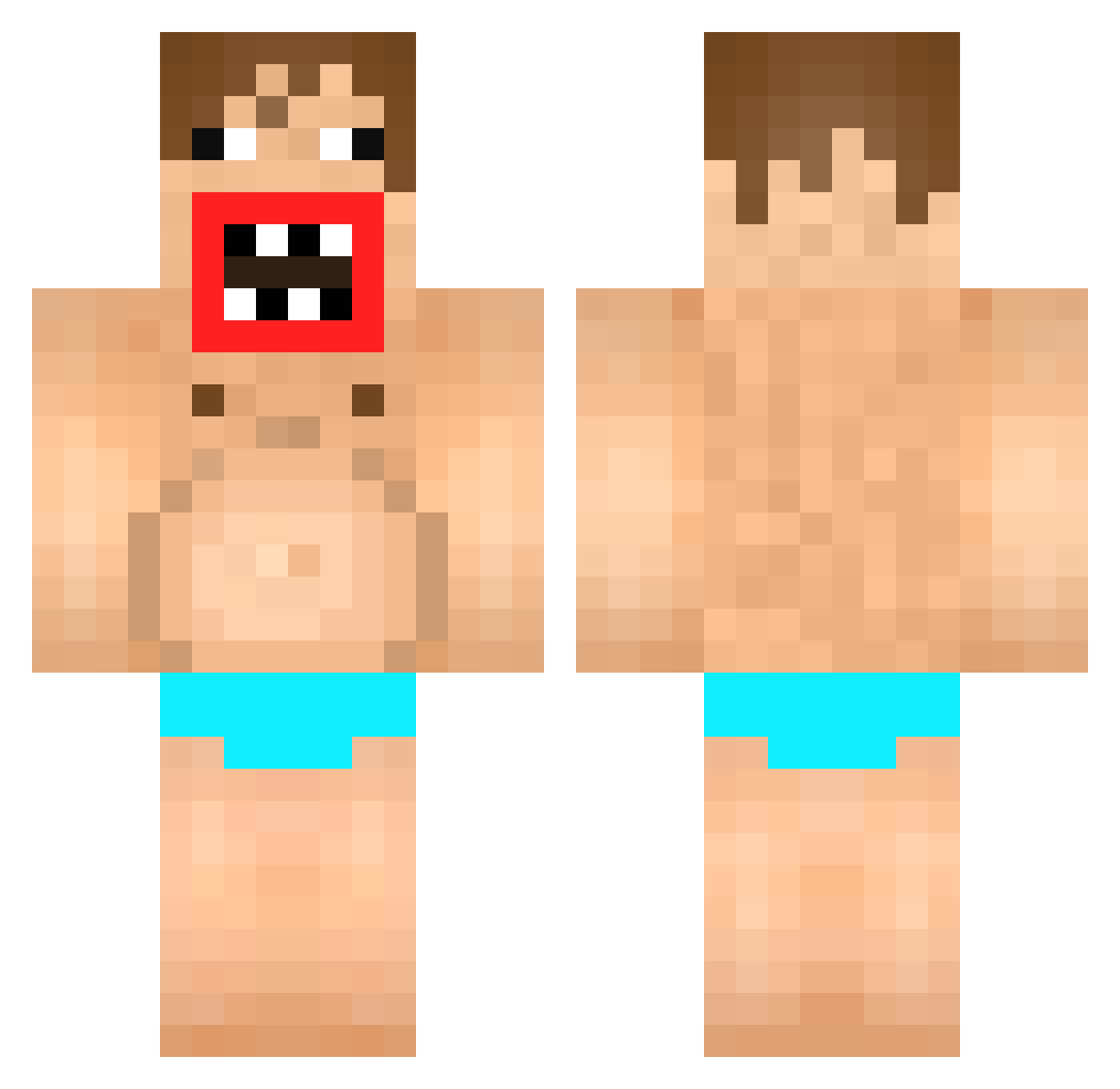 MechaChrist Minecraft skin, front and back view