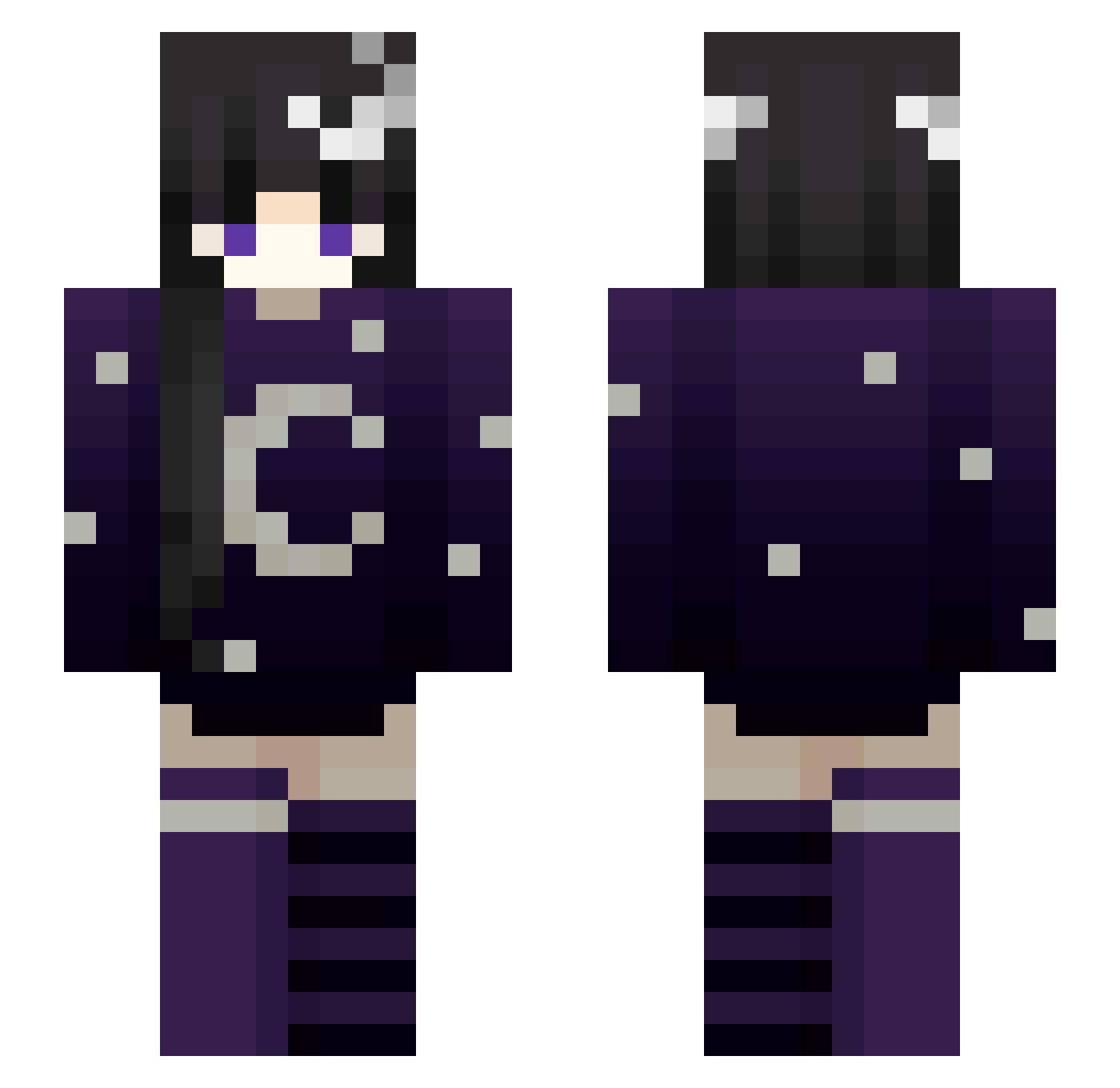 SolarLess Minecraft skin, front and back view