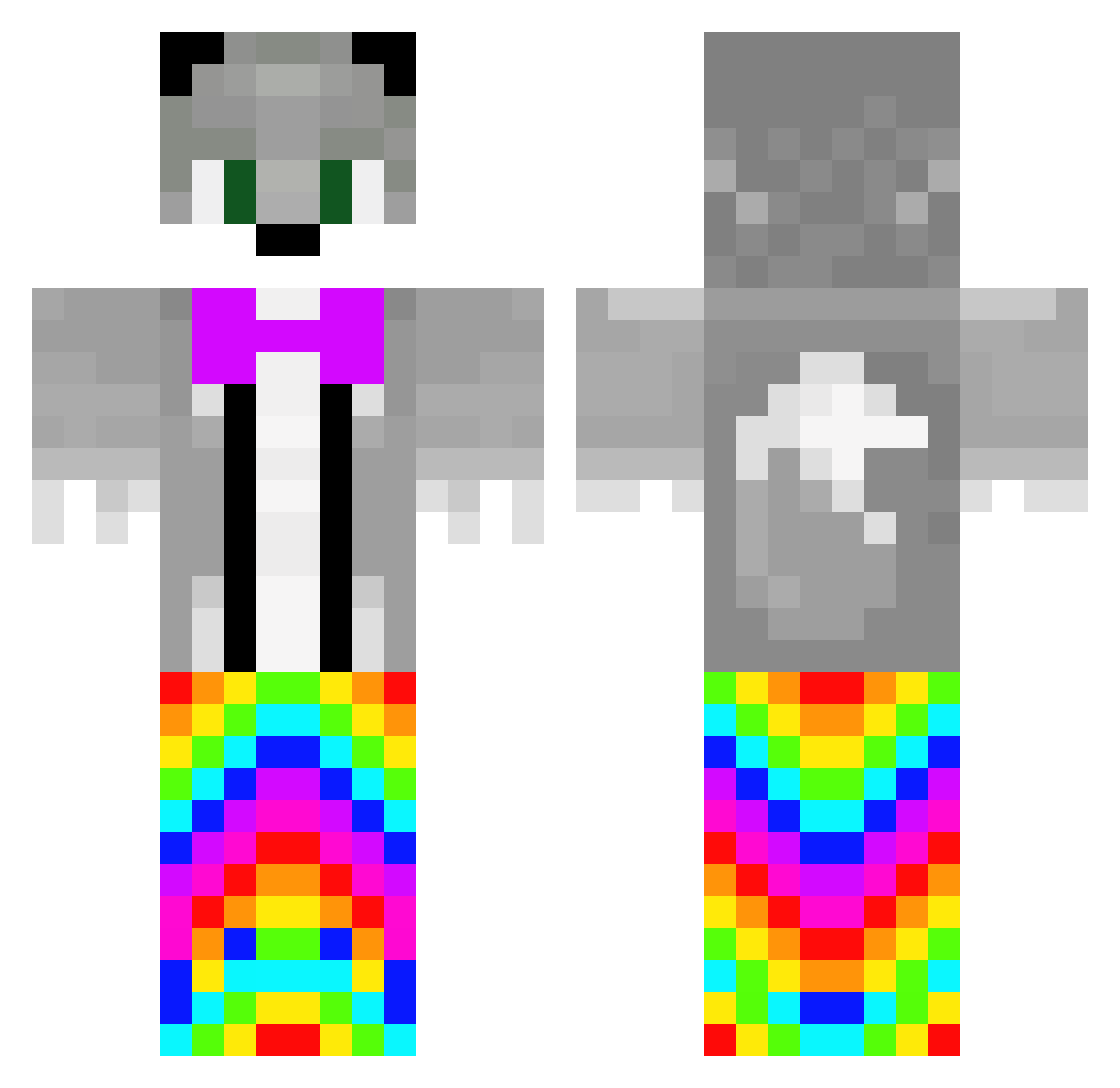 Bushes Minecraft skin, front and back view