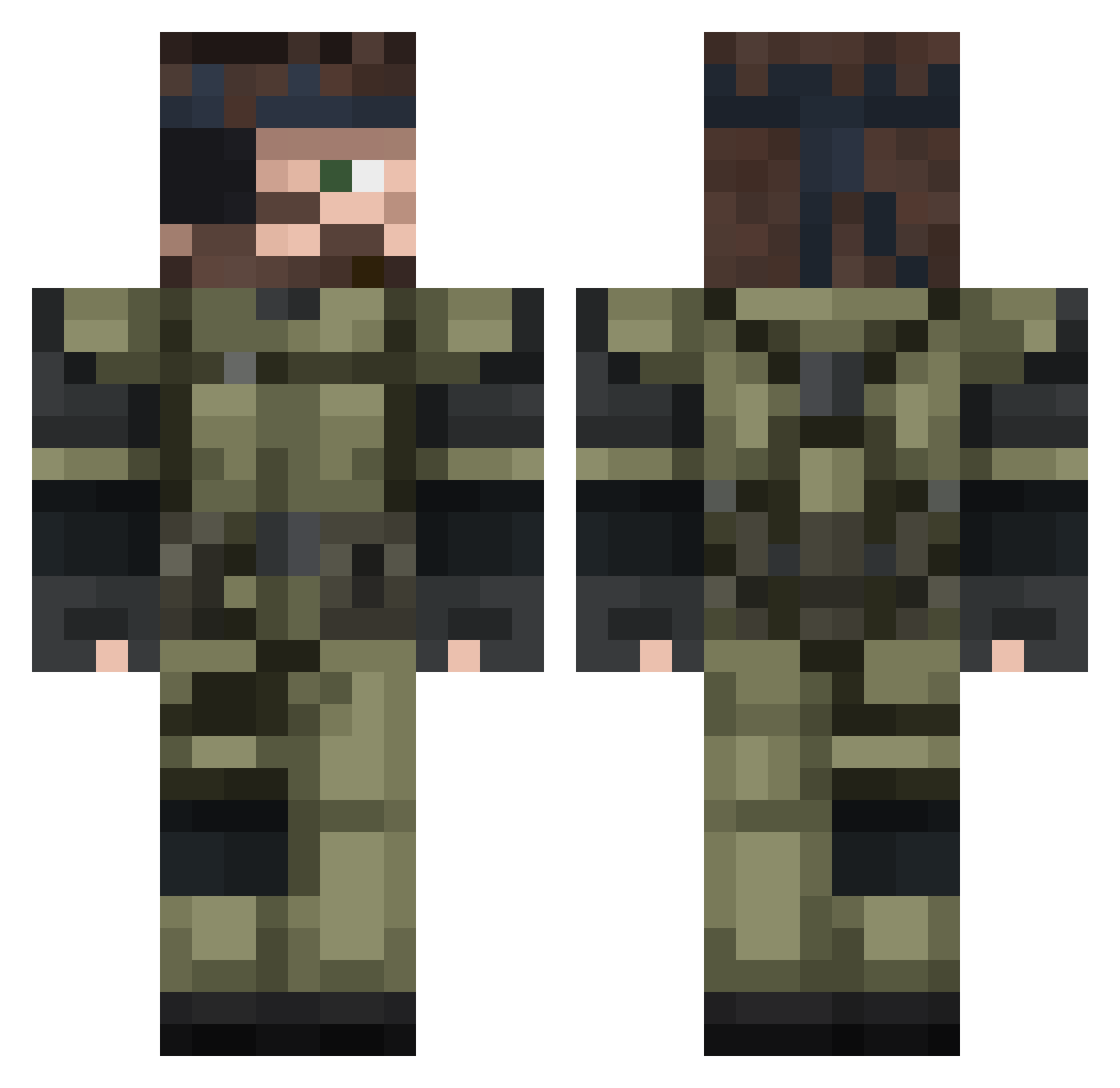 Shadowskiller11 Minecraft skin, front and back view