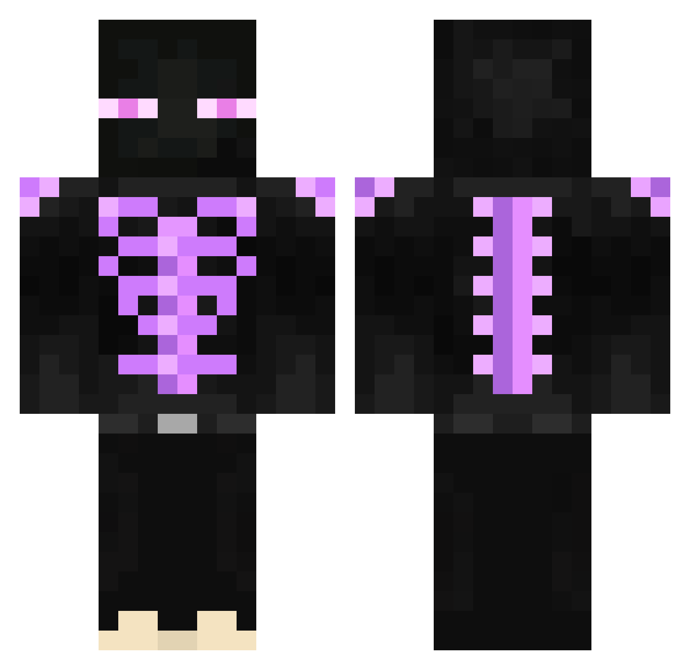 yurtan Minecraft skin, front and back view