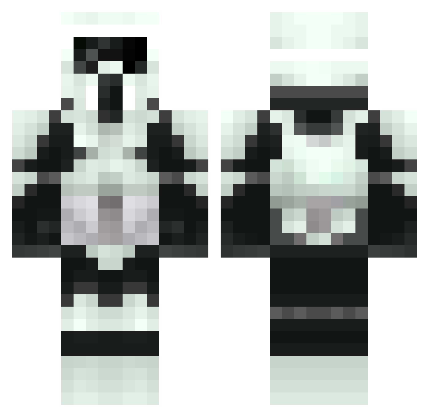 Baseliner Minecraft skin, front and back view