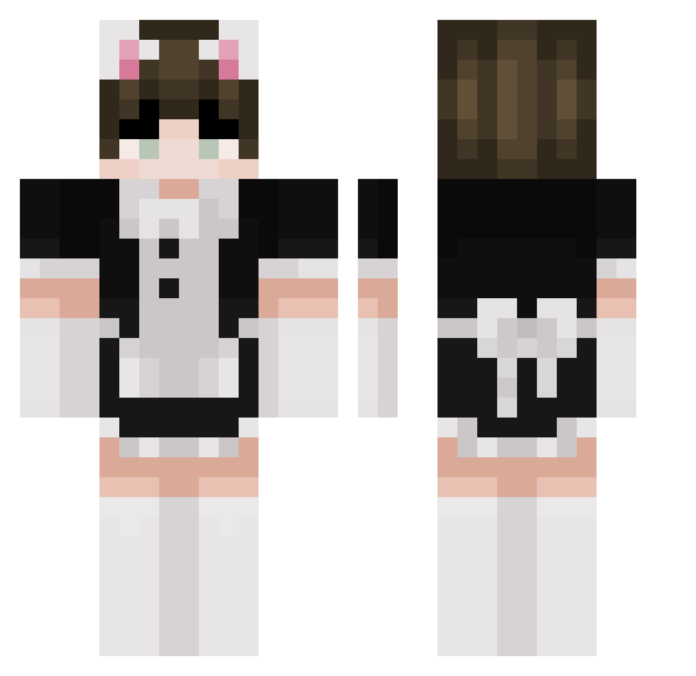 WendigoNef Minecraft skin, front and back view