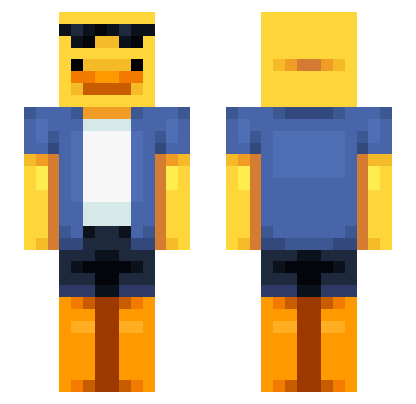X1AoKE13 Minecraft skin, front and back view