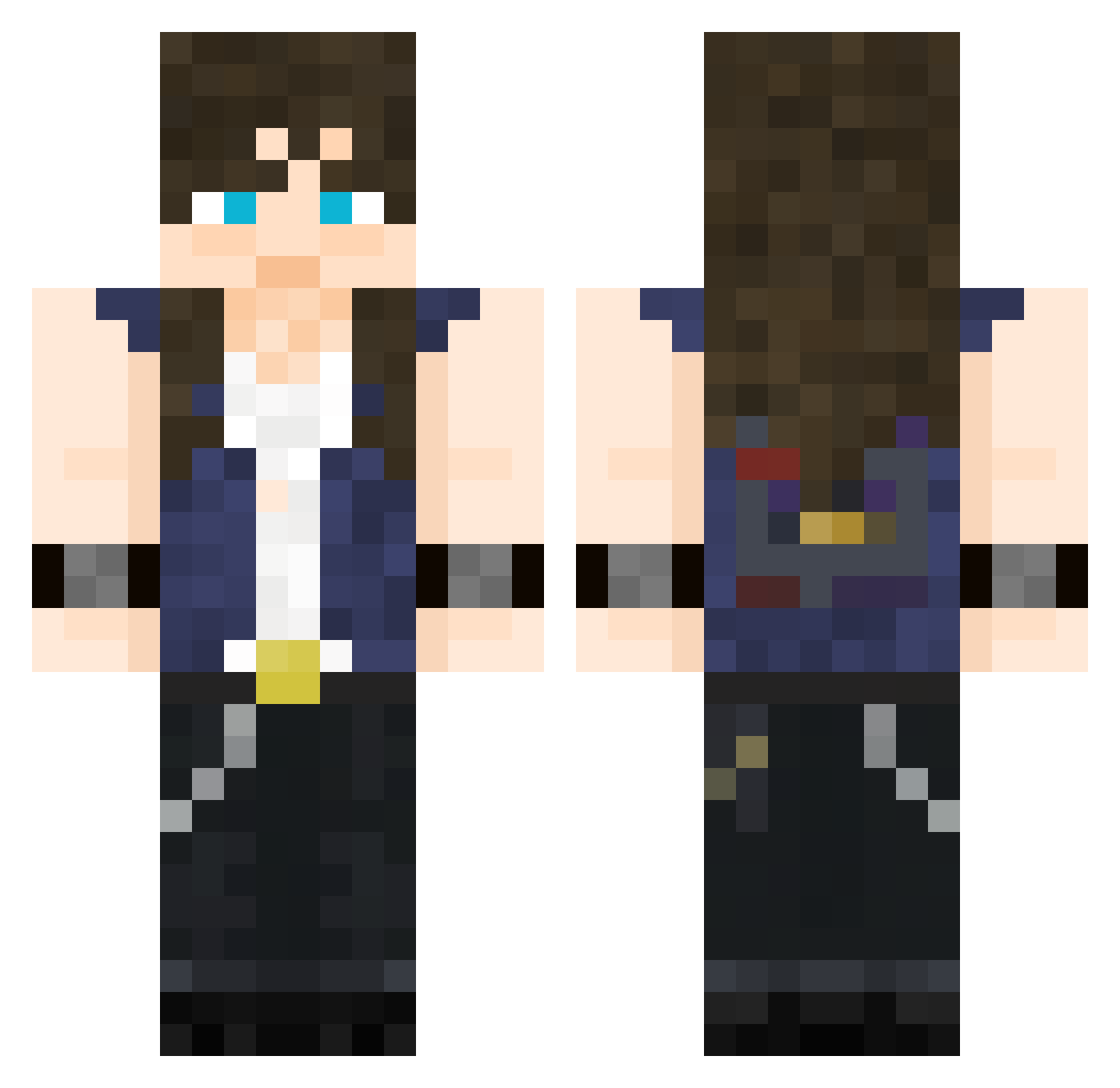 worthycleric07 Minecraft skin, front and back view