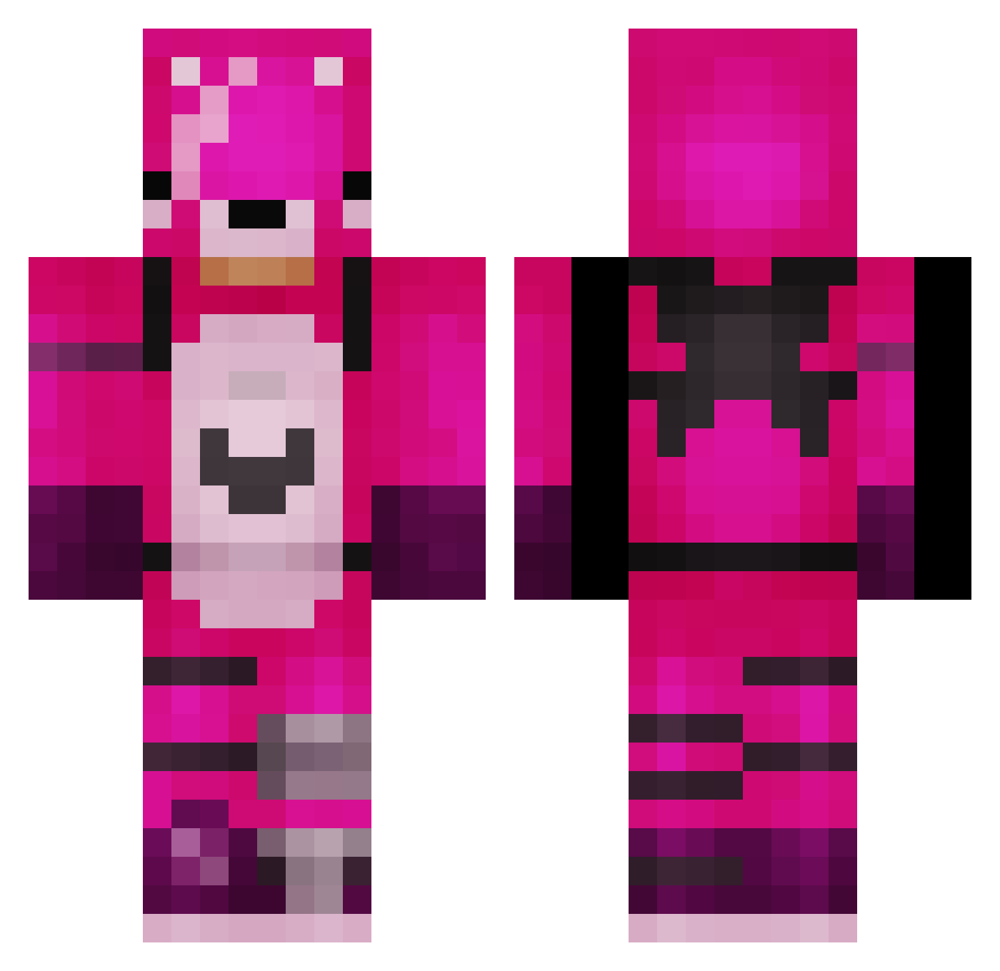 Devi Minecraft skin, front and back view