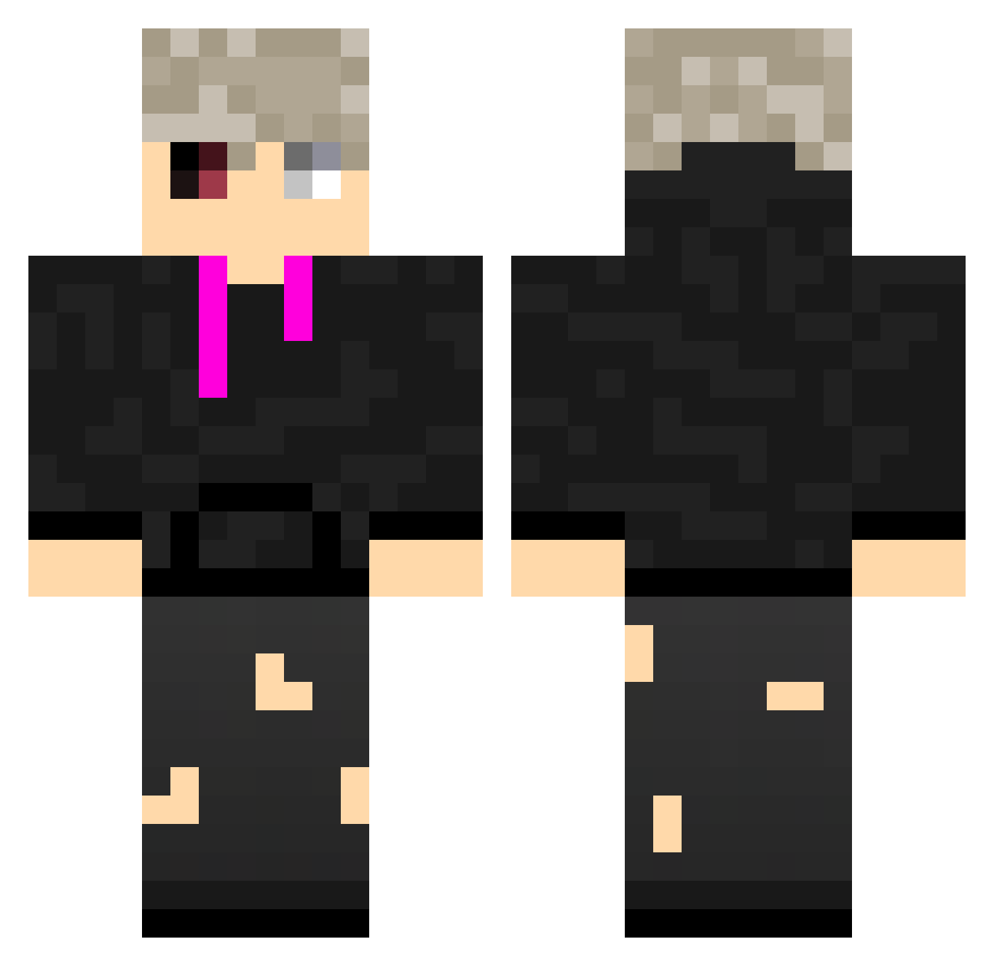 Verwiirrter Minecraft skin, front and back view