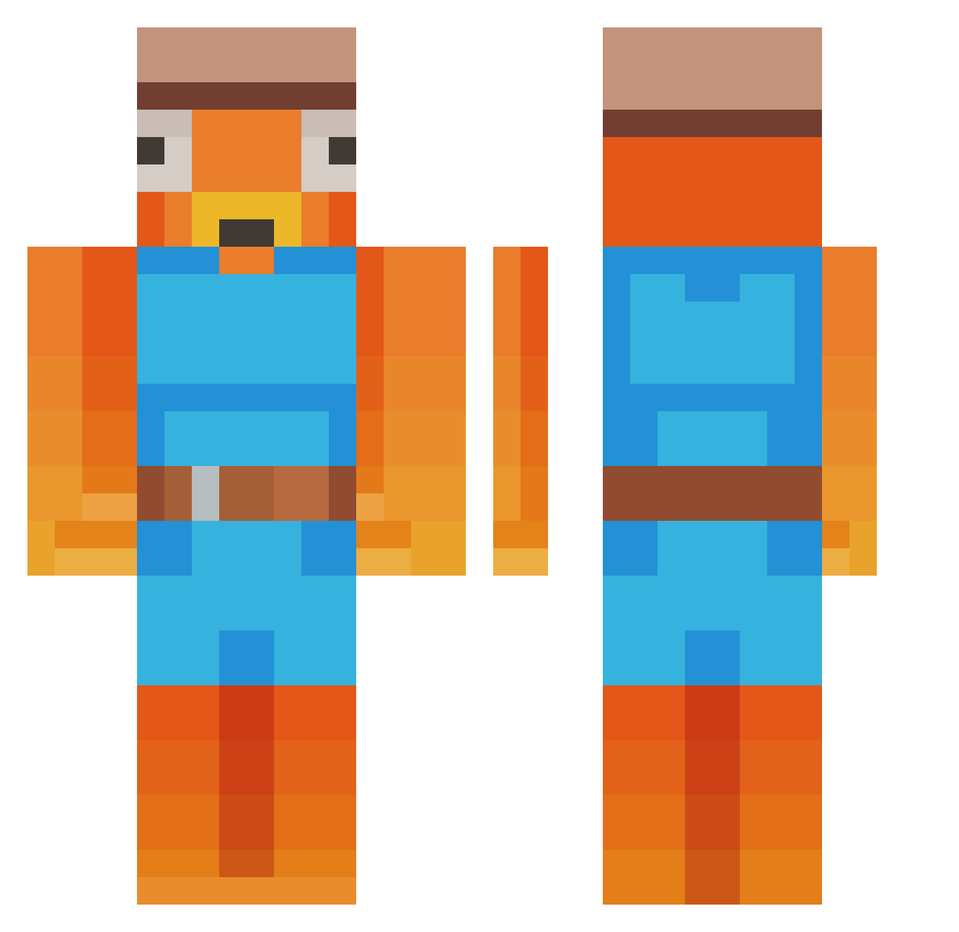 WavedBird3001 Minecraft skin, front and back view