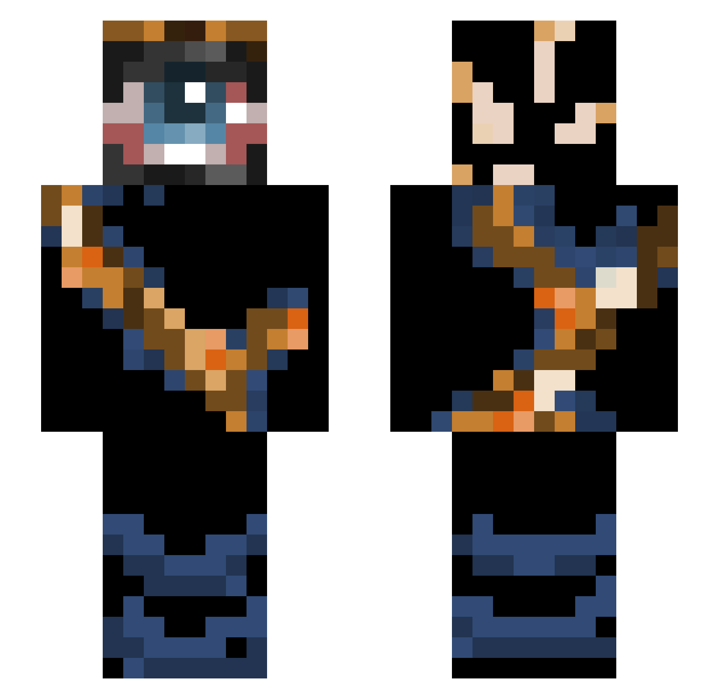 KozTea Minecraft skin, front and back view